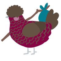 (unnamed), a maroon and bark chicken with a lace pattern