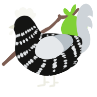 (unnamed), a black and mist chicken with a bar pattern