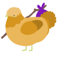 Mushy, a honey and ochre chicken with a head pattern