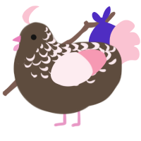 Sophie, a bark and rose chicken with a half-lace pattern