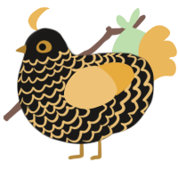 Salami, a sable and honey chicken with a lace pattern
