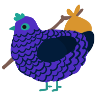 Beast Mode, a indigo and tumblr chicken with a lace pattern