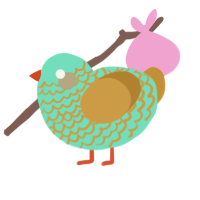 baja blast, a mint and gold chicken with a lace pattern
