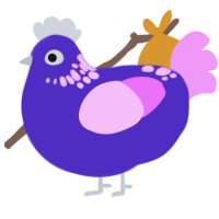 (unnamed), a indigo and lavender chicken with a neck-speckle pattern