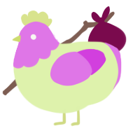 Coron, a apple and orchid chicken with a head pattern