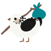 Cookies N Cream, a white and sable chicken with a neck-speckle pattern