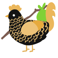 gilden one, a black and honey chicken with a lace pattern