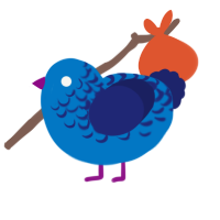 (unnamed), a sapphire and navy chicken with a half-lace pattern