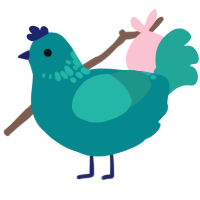 (unnamed), a teal and turquoise chicken with a neck-speckle pattern