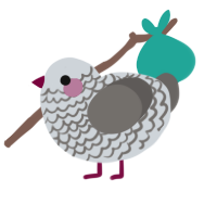 Chain, a mist and grey chicken with a lace pattern