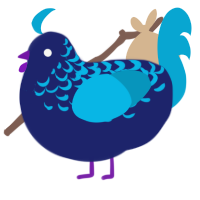 (unnamed), a navy and cerulean chicken with a half-lace pattern