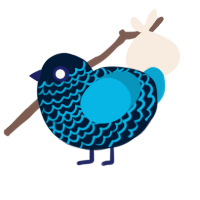 Lapis, a tumblr and cerulean chicken with a lace pattern