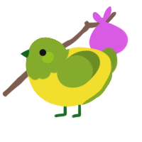 chiquita, a yellow and chartreuse chicken with a head pattern