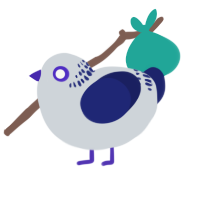 Mercury 80, a mist and navy chicken with a neck-band pattern