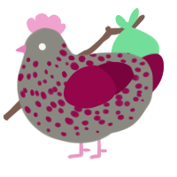 (unnamed), a ash and maroon chicken with a speckle pattern