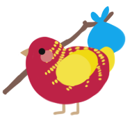 Kachow, a crimson and yellow chicken with a half-bar pattern