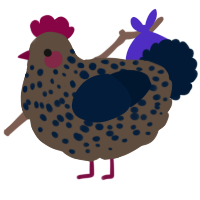A bark and tumblr chicken with a speckle pattern