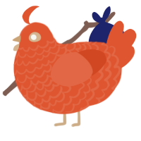 (unnamed), a vermilion chicken with a lace pattern