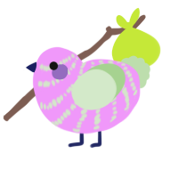 Lavender, a lavender and gluppy chicken with a bar pattern