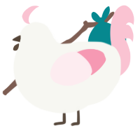 A white and rose chicken