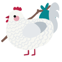(unnamed), a white and mist chicken with a lace pattern