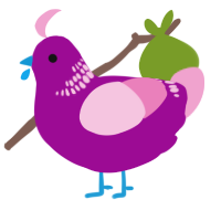 Purplex3, a plum and pink chicken with a neck-band pattern