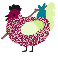 (unnamed), a maroon and apple chicken with a double-lace pattern