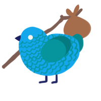 Waves, a sky and teal chicken with a lace pattern
