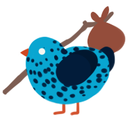 Paint Sample, a cerulean and tumblr chicken with a speckle pattern