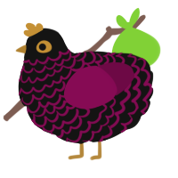 Cashmere, a black and wine chicken with a lace pattern