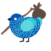 (unnamed), a ultramarine and aqua chicken with a lace pattern