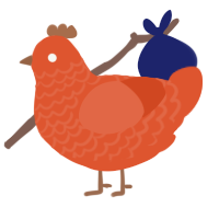 (unnamed), a vermilion chicken with a lace pattern