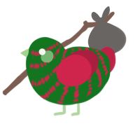 Zambelle Bloodlust, a leaf and crimson chicken with a bar pattern