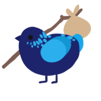 (unnamed), a navy and sky chicken with a neck-speckle pattern