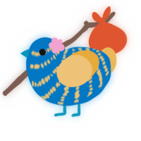 梅花, a sapphire and honey chicken with a bar pattern