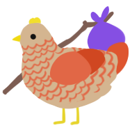 (unnamed), a beige and vermilion chicken with a lace pattern