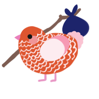 Soup, a vermilion and rose chicken with a lace pattern