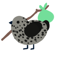 (unnamed), a ash and black chicken with a speckle pattern
