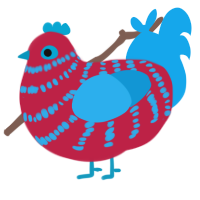(unnamed), a crimson and sky chicken with a bar pattern