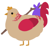 (unnamed), a beige and crimson chicken with a neck-band pattern