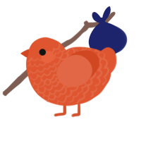 Groovy, a vermilion chicken with a lace pattern