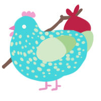 (unnamed), a aqua and gluppy chicken with a speckle pattern