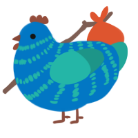 (unnamed), a sapphire and turquoise chicken with a bar pattern