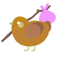 celery, a ochre and brown chicken with a lace pattern