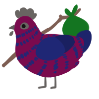 Palindrome, a wine and navy chicken with a bar pattern