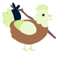 Shrek the 1st, a brown and apple chicken with a head pattern