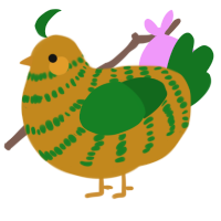 (unnamed), a ochre and leaf chicken with a bar pattern
