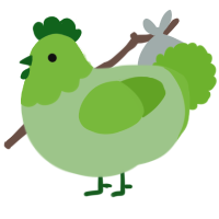 vegetable, a gluppy and grass chicken with a head pattern