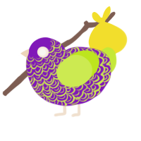 (unnamed), a violet and lime chicken with a double-lace pattern