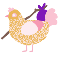 (unnamed), a honey and rose chicken with a double-lace pattern